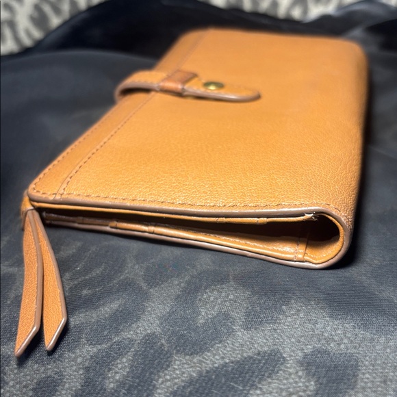 Fossil Fiona wallet camel brown envelope style multi compartment women’s wallet - Picture 11 of 14